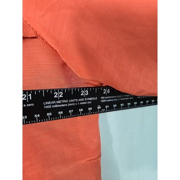 Lafayette 148 Jacket Women's 14 Deep Coral Linen Blend 3/4 Sleeve Blazer Shimmer